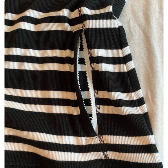 Talbots Jacket Women’s Size XL Petite Black White Stripe Full Zip Lightweight - Picture 9 of 11